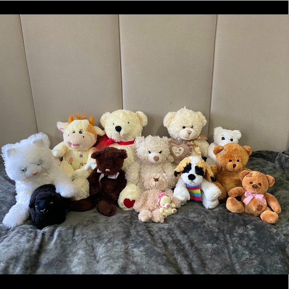 Teddy Bear Stuffer Animals Cat Sheep Cow Pig Dog